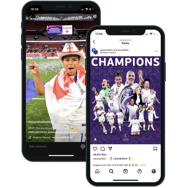 UEFA Women's EURO 2022 app screens