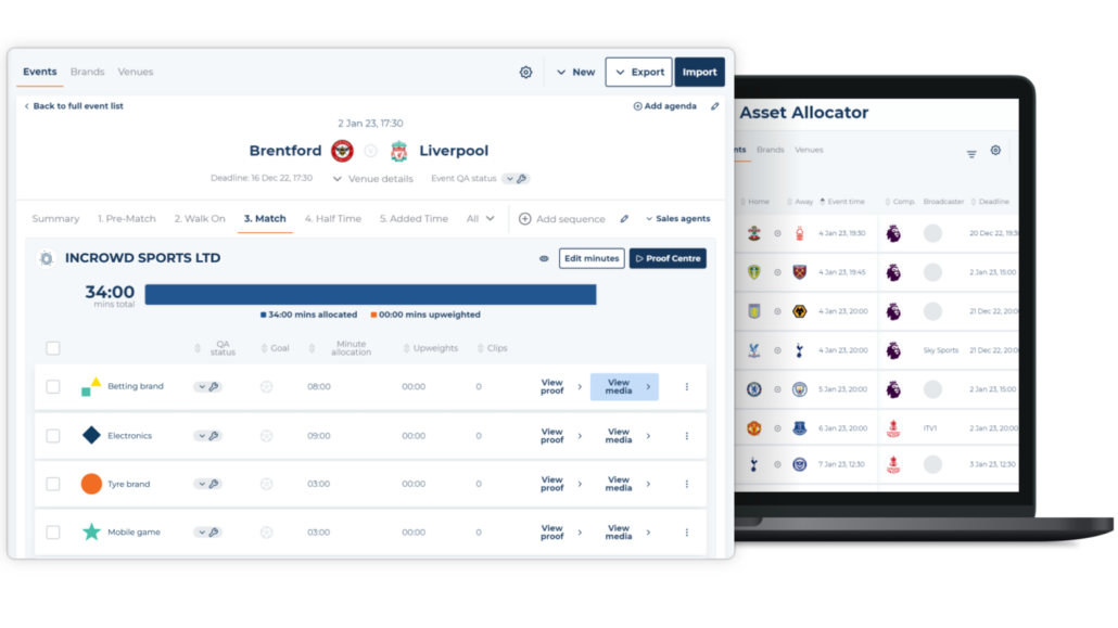Backend view of Asset Allocator being put into use