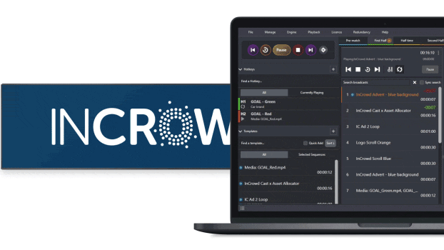 Backend and frontend view of InCrowd’s Cast software in action